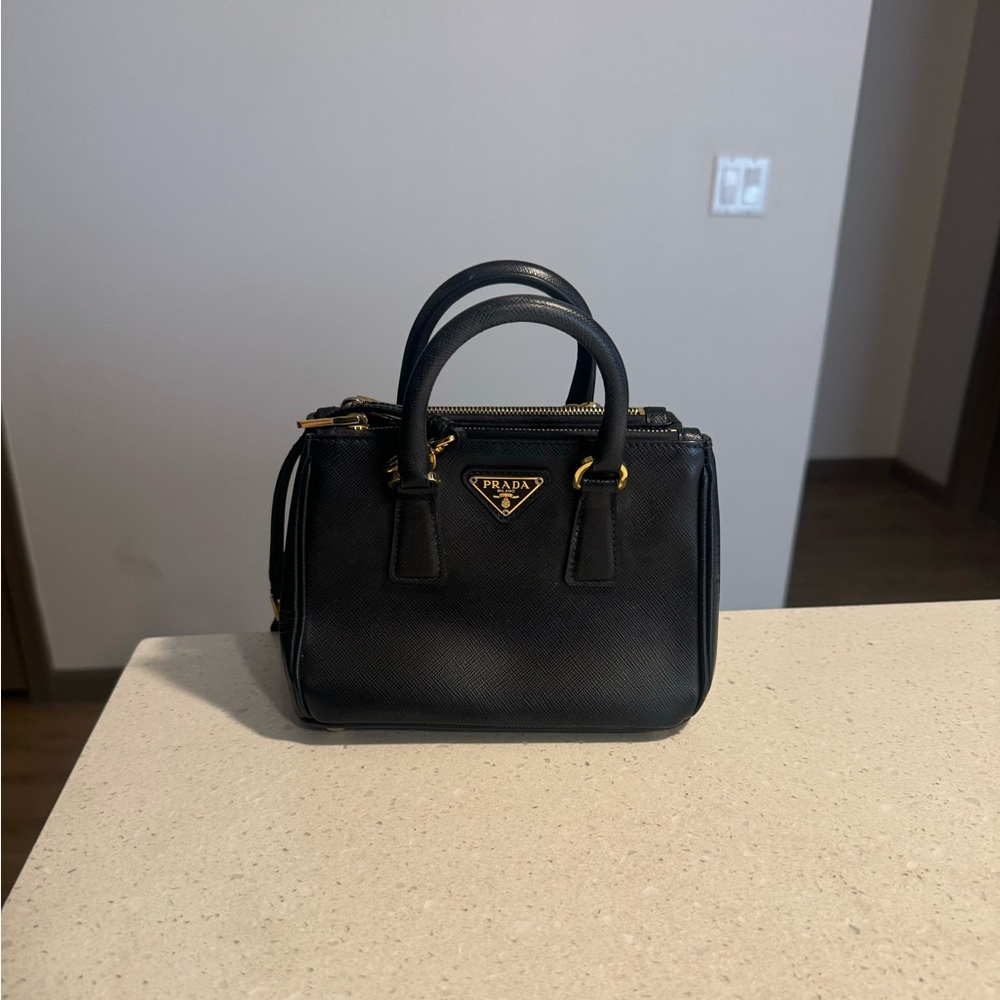 Prada Saffiano Leather Galleria Double Zip Mini